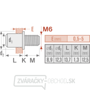 Skrutky nitovacia oceľová sada 25ks, M6x12mm Náhľad