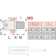 Skrutky nitovacia oceľová sada 15ks, M8x12mm Náhľad