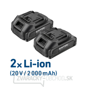 Vŕtací aku skrutkovač, BRUSHLESS, 20V Li-ion, 2×2Ah Náhľad