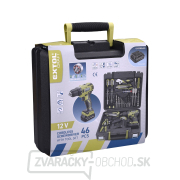 Aku vŕtací skrutkovač, BRUSHLESS, 12V Li-ion s náradím, súprava 46ks Aku vŕtací skrutkovač, BRUSHLESS, 12V Li-ion s náradím, súprava 46ks náhled