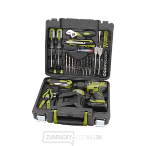 Aku vŕtací skrutkovač, BRUSHLESS, 12V Li-ion s náradím, súprava 46ks Aku vŕtací skrutkovač, BRUSHLESS, 12V Li-ion s náradím, súprava 46ks gallery main image