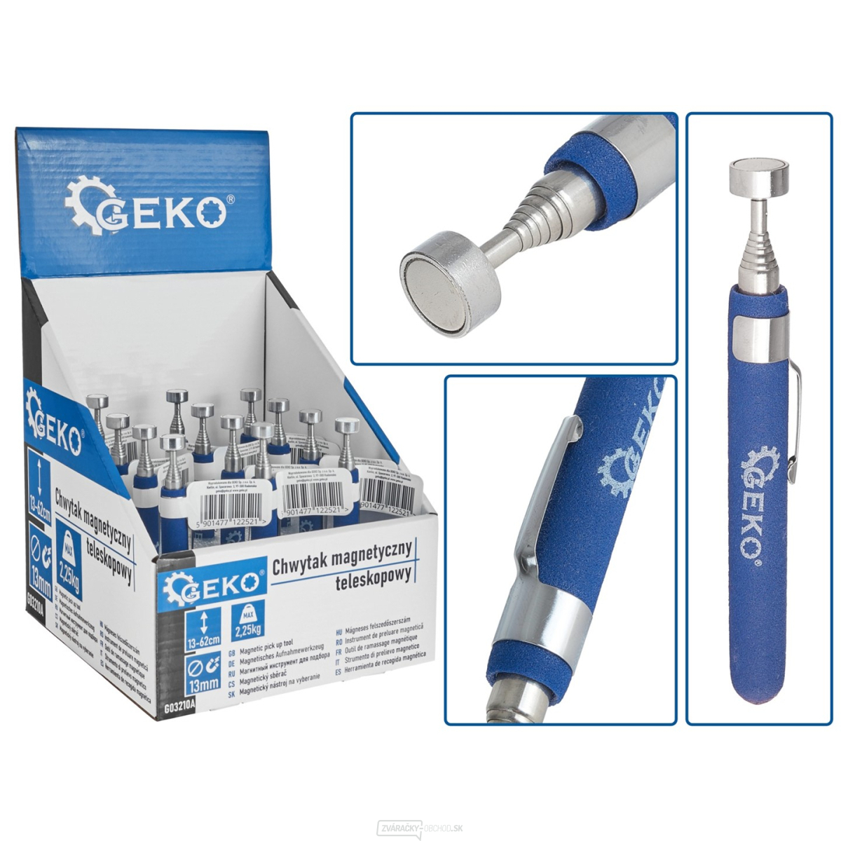 Teleskopické magnetické chápadlo 2,25 kg/62 cm - zobrazovacia krabica (12/48)