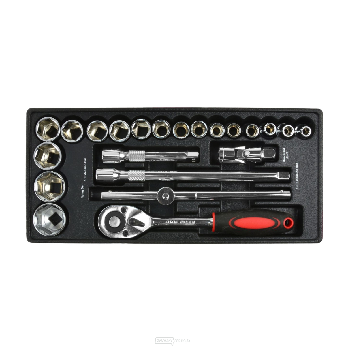 Vloženie - sada nástrčných hlavíc 1/2" 10-32 mm CRV (5)