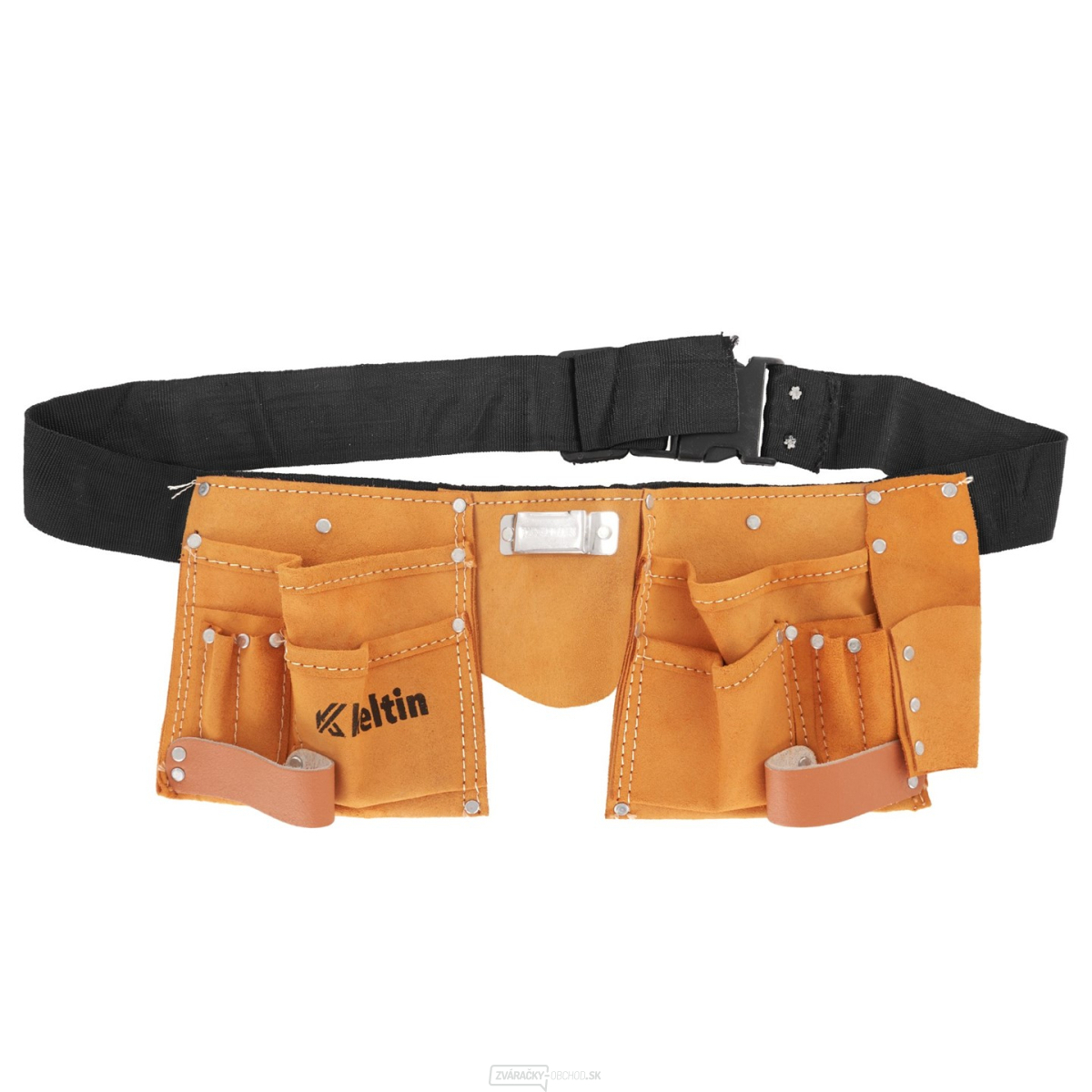 Opasok na náradie - montáž kožený 11 vreciek (50)