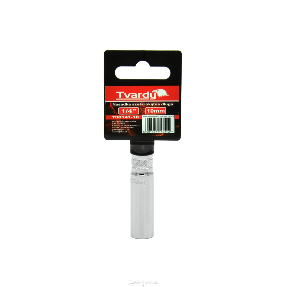 Dlhá šesťhranná objímka 1/4" 10 mm TVARDY (10/100)