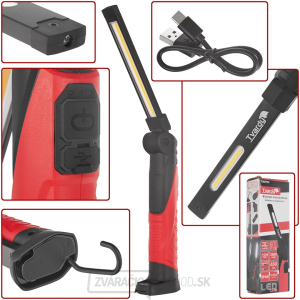 Skladacia dielenská lampa s magnetom LED COB 5W + 3W 2600mAh 650lm IP44 (40) Skladacia dielenská lampa s magnetom LED COB 5W + 3W 2600mAh 650lm IP44 (40) gallery main image