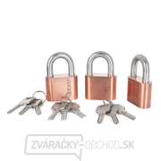 Súprava poniklovaných visiacich zámkov s jedným kľúčom 50 mm 3el.(10) Súprava poniklovaných visiacich zámkov s jedným kľúčom 50 mm 3el.(10) gallery main image