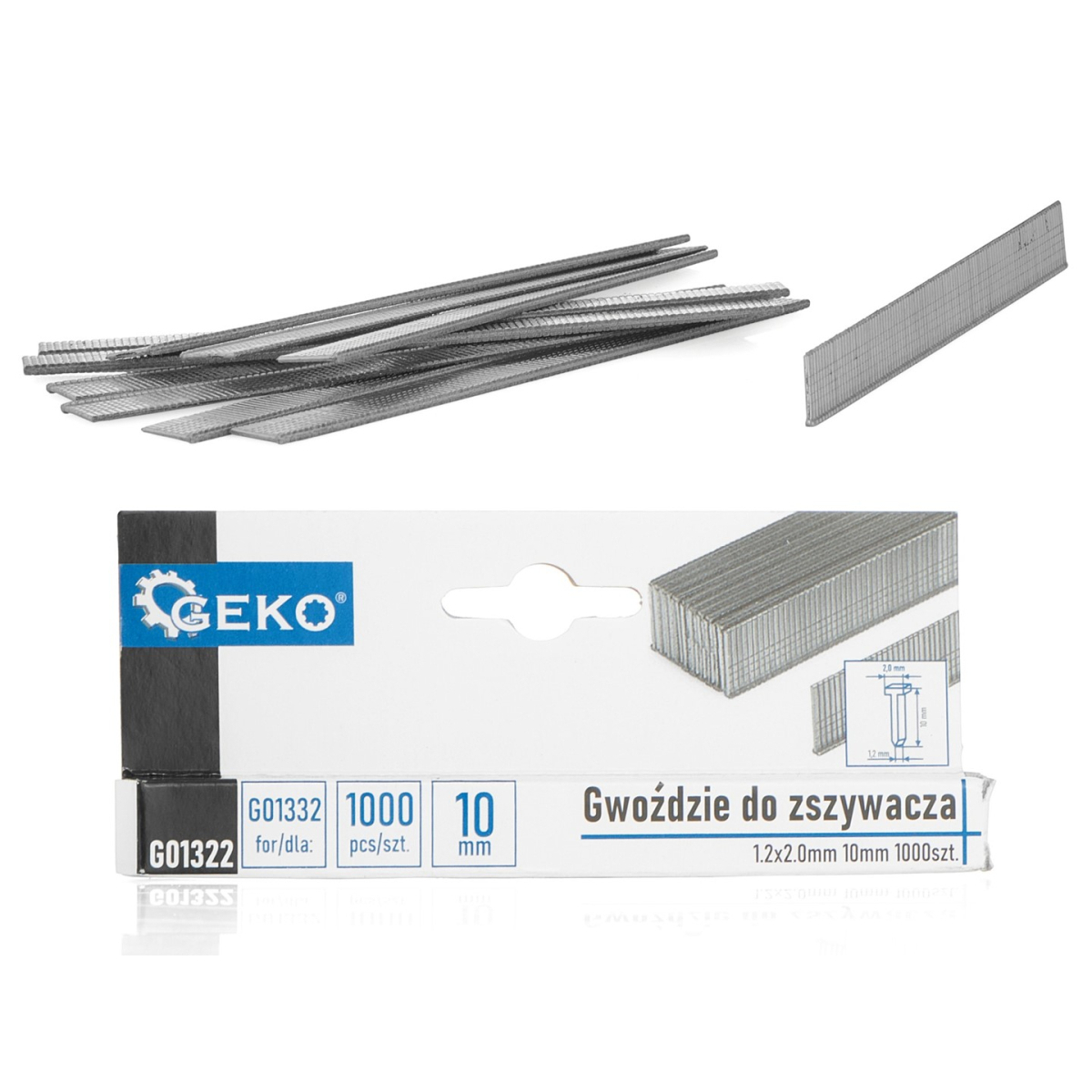 Zošívacie klince 1,2x2,0mm 10mm 1000ks. (200)