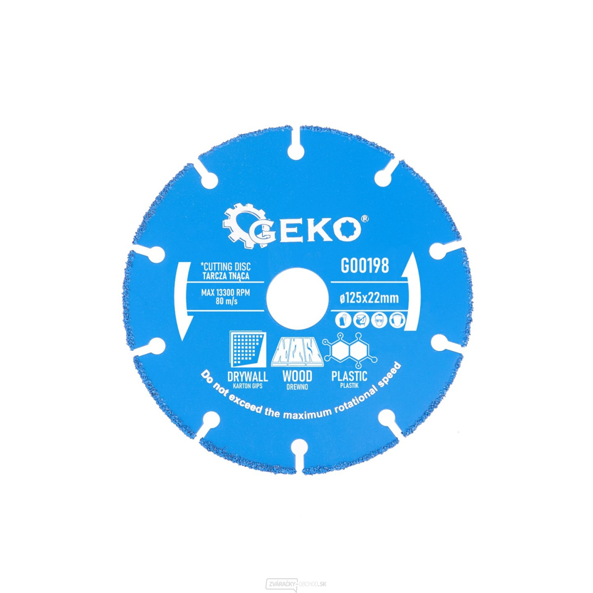 Rezací kotúč na drevo, plast, sadrokartón 125x22,2 mm (10/100)