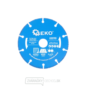 Rezací kotúč na drevo, plast, sadrokartón 125x22,2 mm (10/100) Rezací kotúč na drevo, plast, sadrokartón 125x22,2 mm (10/100) gallery main image
