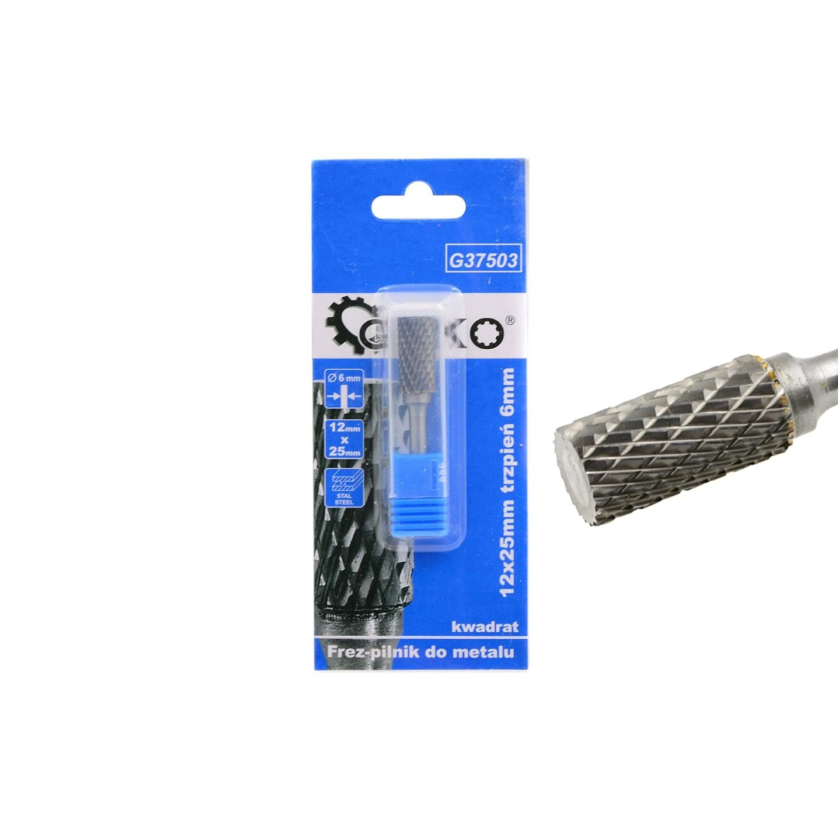 Pilník na kov z karbidu volfrámu 12x25mm stopka 6mm (štvorcový) (200)