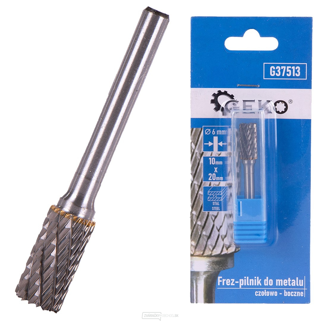 Fréza na kov z karbidu volfrámu 10x20 mm stopka 6 mm (čelná a bočná) (200)