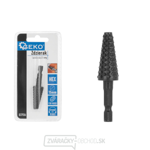 Kuželová rašple na drevo 15 mm HEX (50/250) Kuželová rašple na drevo 15 mm HEX (50/250) gallery main image