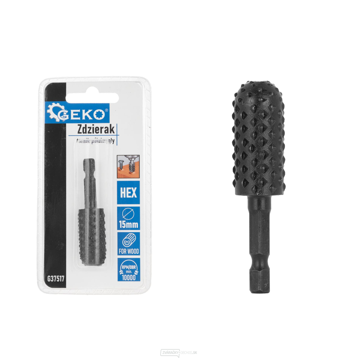 Polkruhová rašple na drevo 15 mm HEX (50/250)