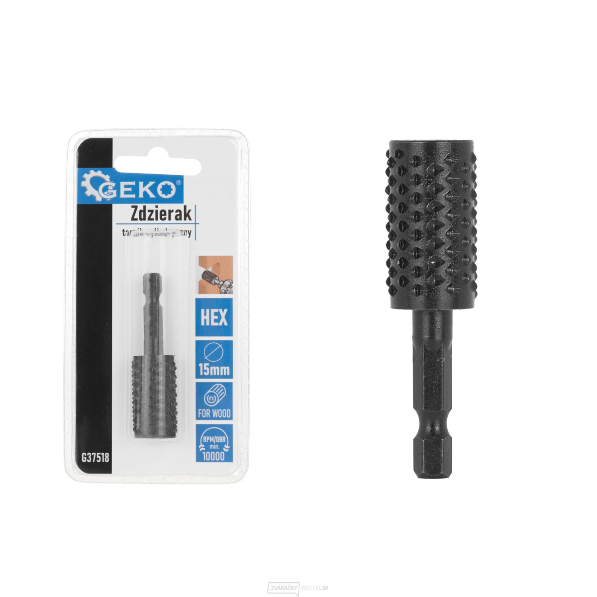 Valcová rašple na drevo 15 mm HEX (50/250)