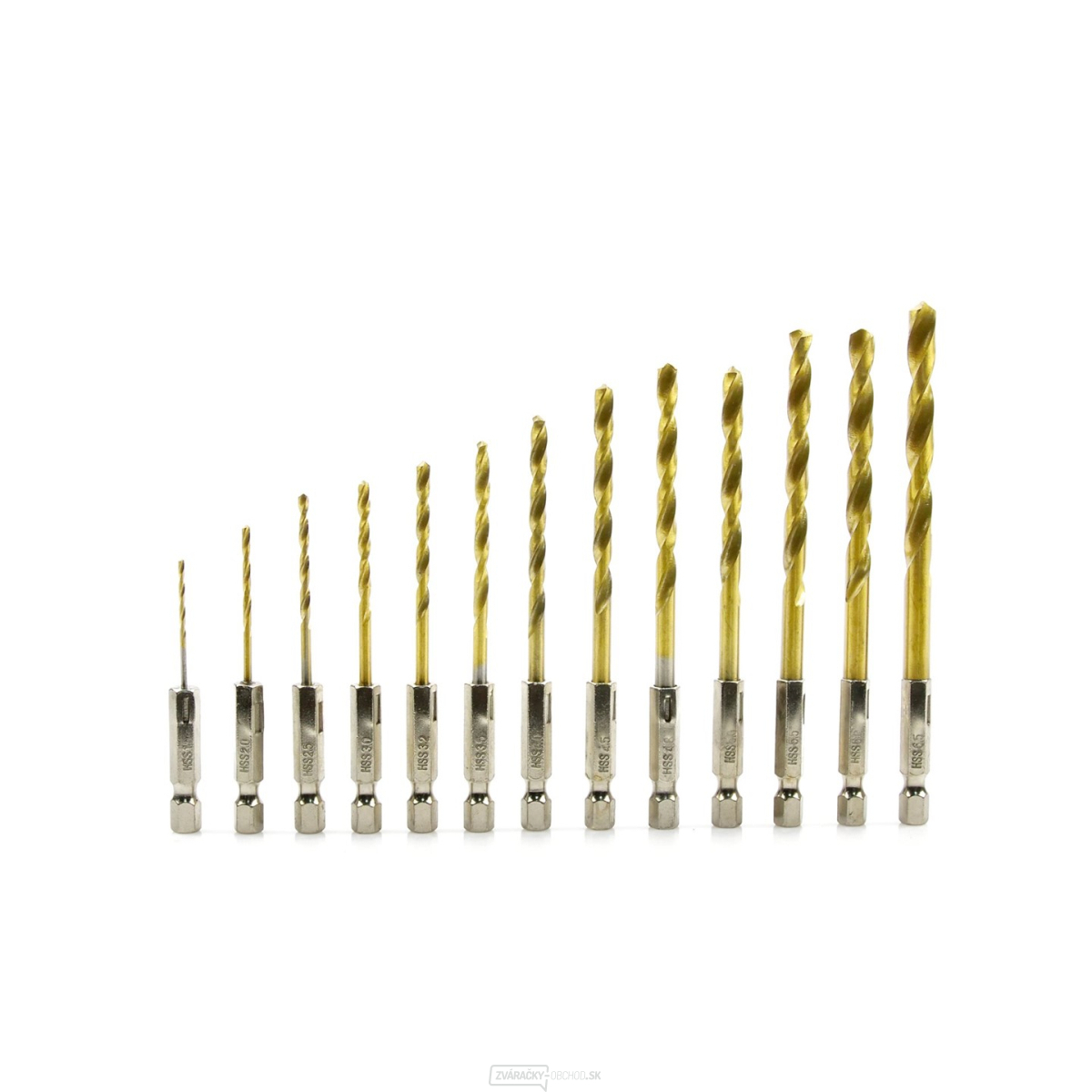 Sada titánových vrtákov 1,5 - 6,5 mm 13 ks šesťhranných (100) Sada titánových vrtákov 1,5 - 6,5 mm 13 ks šesťhranných (100) gallery main image