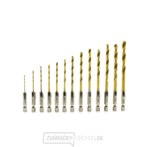 Sada titánových vrtákov 1,5 - 6,5 mm 13 ks šesťhranných (100) Sada titánových vrtákov 1,5 - 6,5 mm 13 ks šesťhranných (100) gallery main image