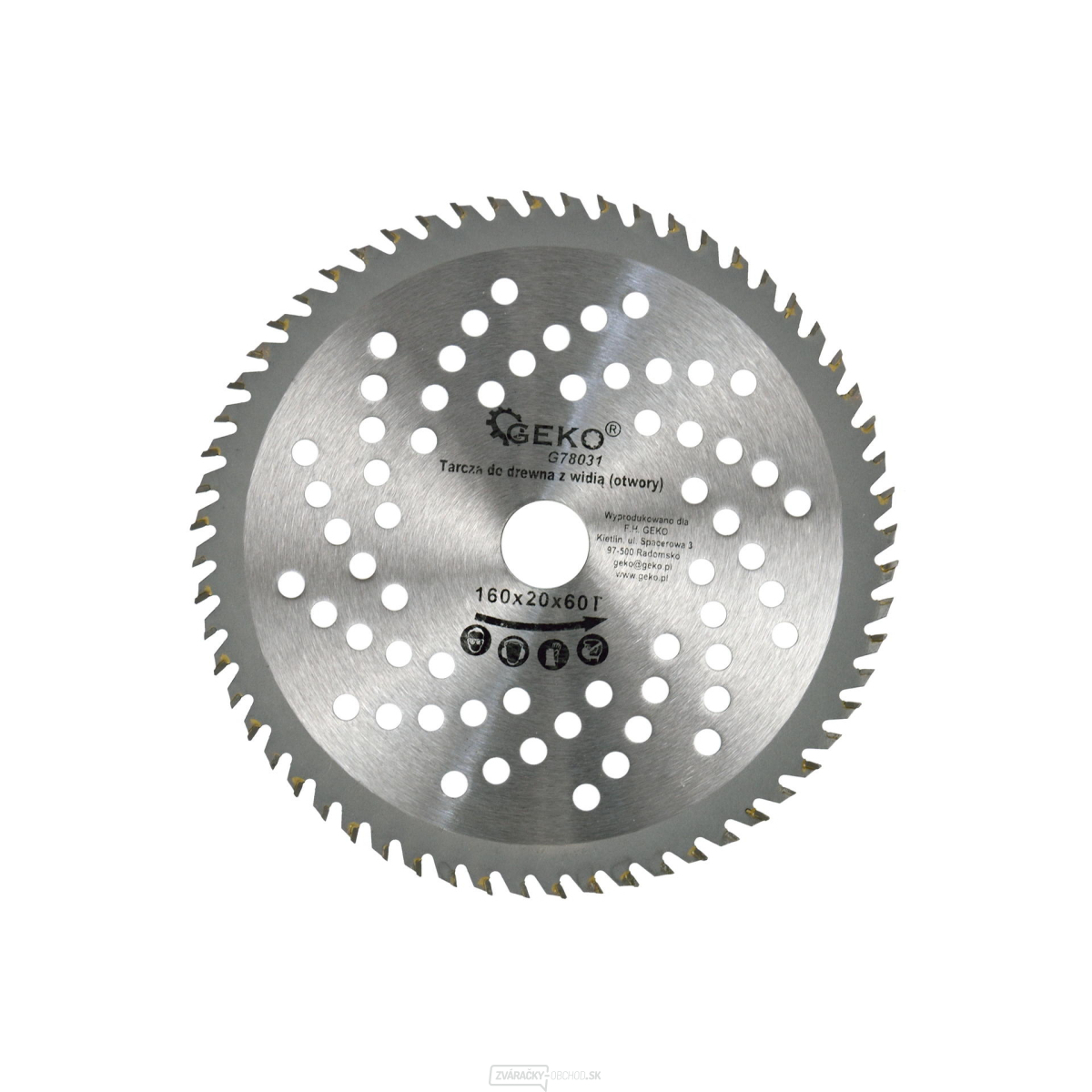 Pílový kotúč na drevo 160x20x60T(otvory)(100)