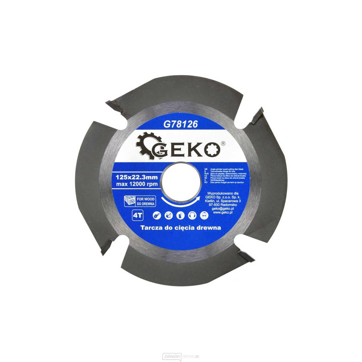 Kotúč na rezanie dreva 125X22,23 mm 4T (100)