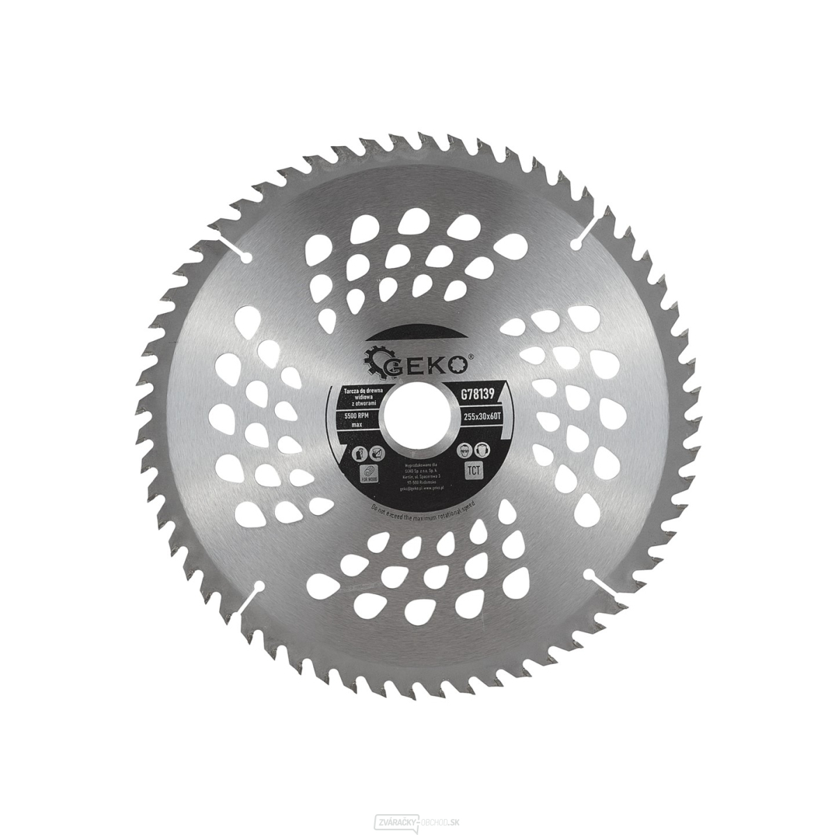 Kotúč na rezanie dreva 255x30x60T (otvory) (25)