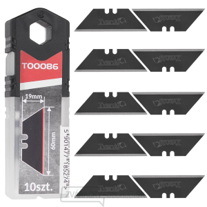 Trapézové čepele nožov 60x19x0,6mm SK2H 10ks (10/240) Trapézové čepele nožov 60x19x0,6mm SK2H 10ks (10/240) gallery main image