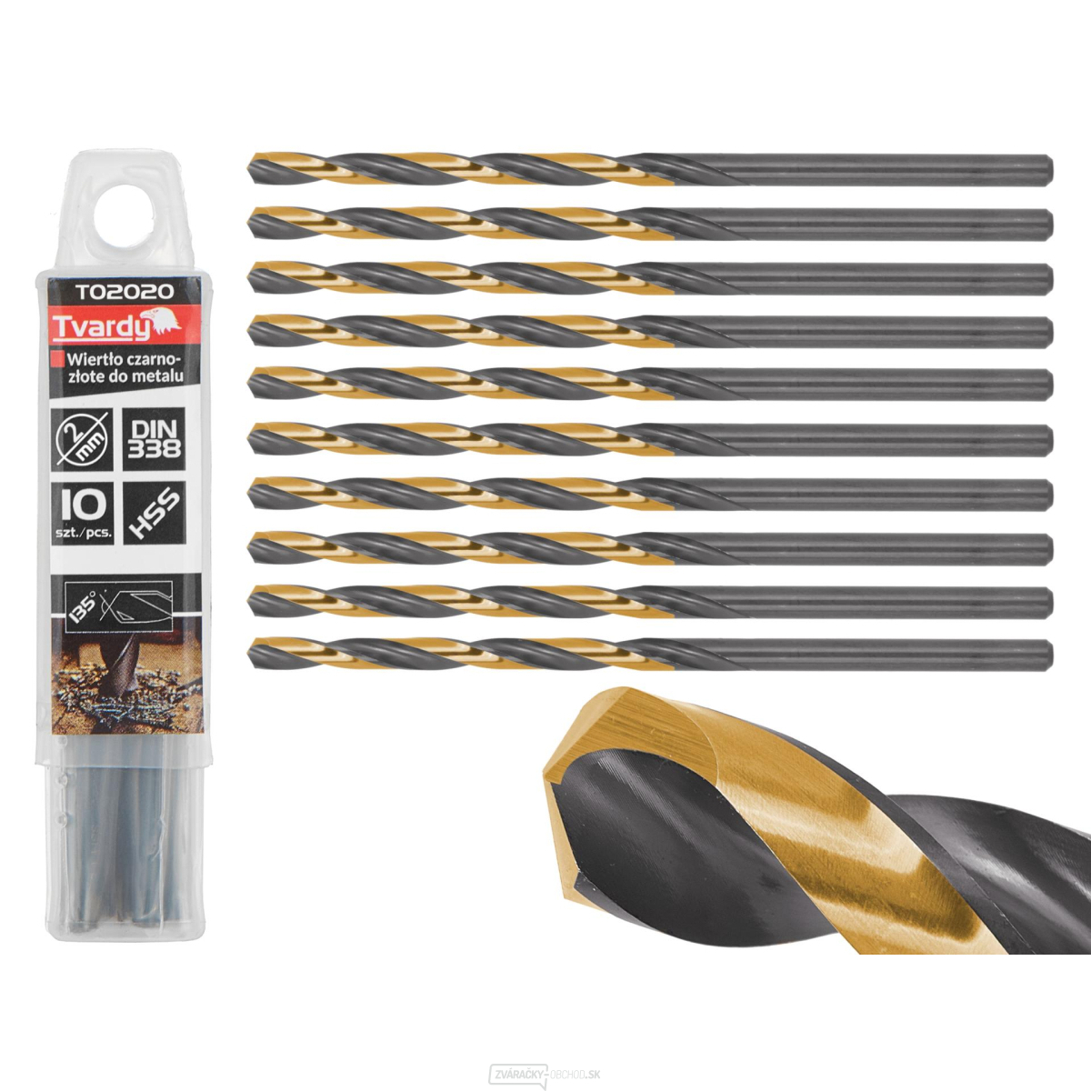 Čiernozlatý vrták HSS do kovu 2,00 mm (10/300/3000)