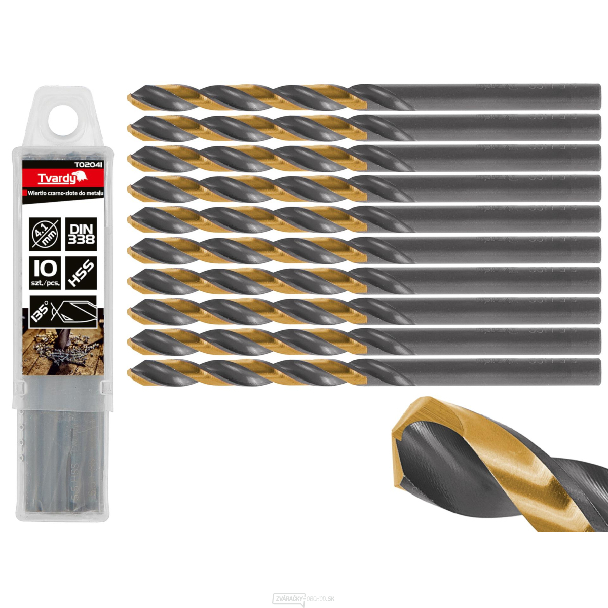 Čierno-zlatý vrták HSS do kovu 4,10 mm (10/100/1000)