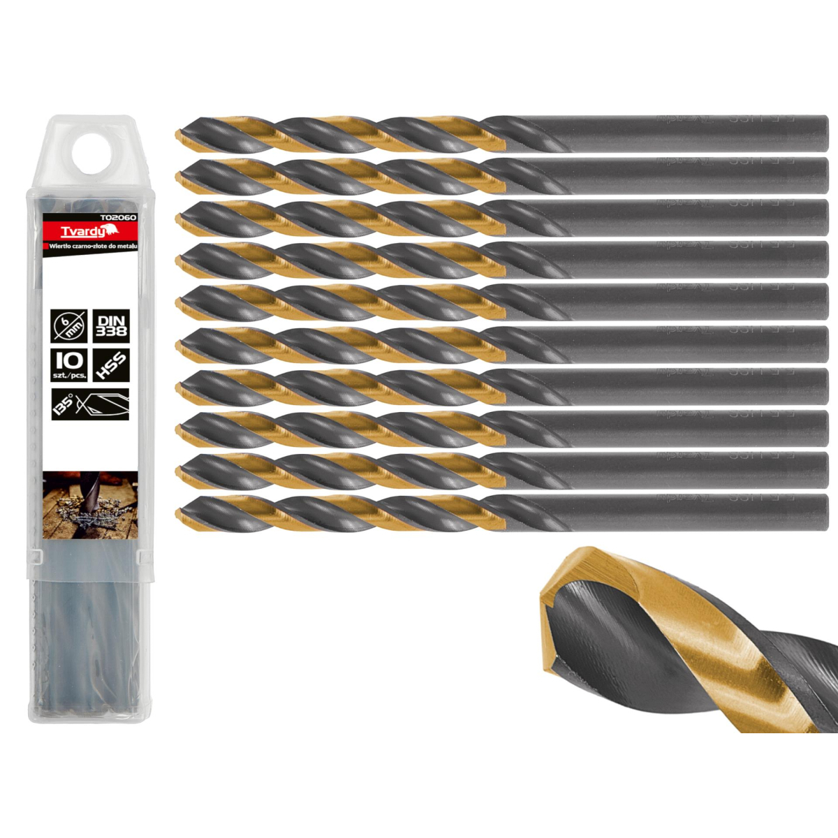 Čierno-zlatý vrták HSS do kovu 6,00 mm (10/100/1000)