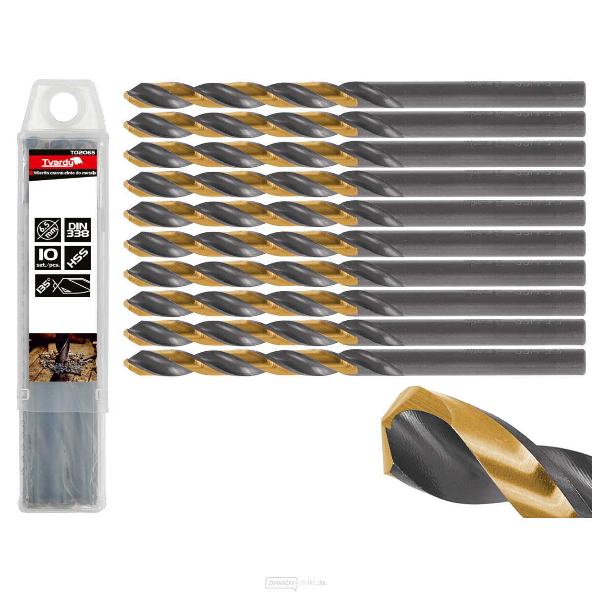 Čierno-zlatý vrták HSS do kovu 6,50 mm (10/50/500)