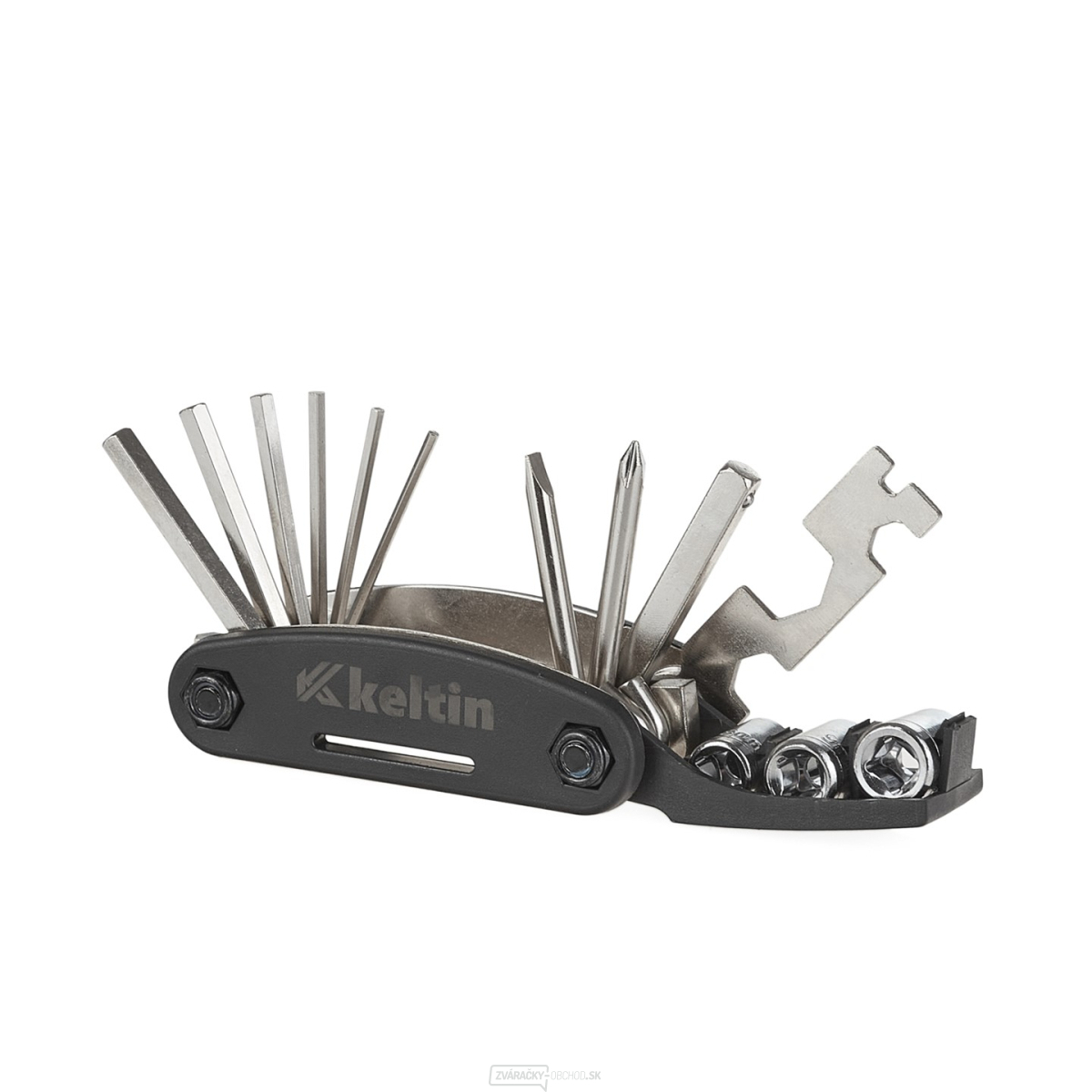 Sada zosilnených poniklovaných kľúčov na bicykle 16in1 (100)