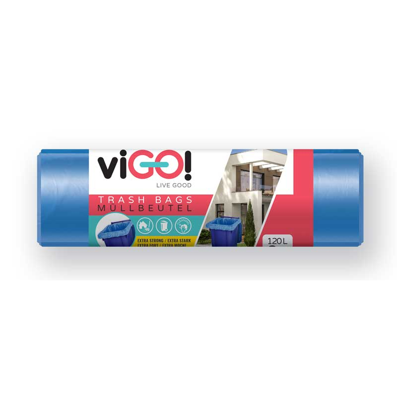 Vrecia do odpadkových košov viGO! LD 120l/8 ks PAPIER - modré