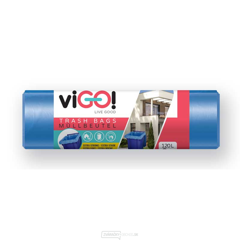Vrecia do odpadkových košov viGO! LD 120l/8 ks PAPIER - modré