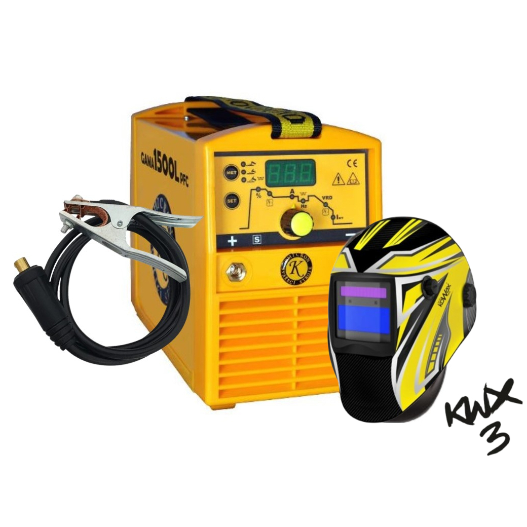 Zvárací invertor GAMA 1500L PFC + káble + kukla