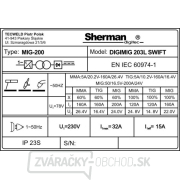 Sherman Synergická invertorová zváračka DIGIMIG 203L Swift + Horák MIG + Káble + Kukla + Ventil + plná Fľaša co2+ Plyn Sherman Synergická invertorová zváračka DIGIMIG 203L Swift + Horák MIG + Káble + Kukla + Ventil + plná Fľaša co2+ Plyn náhled