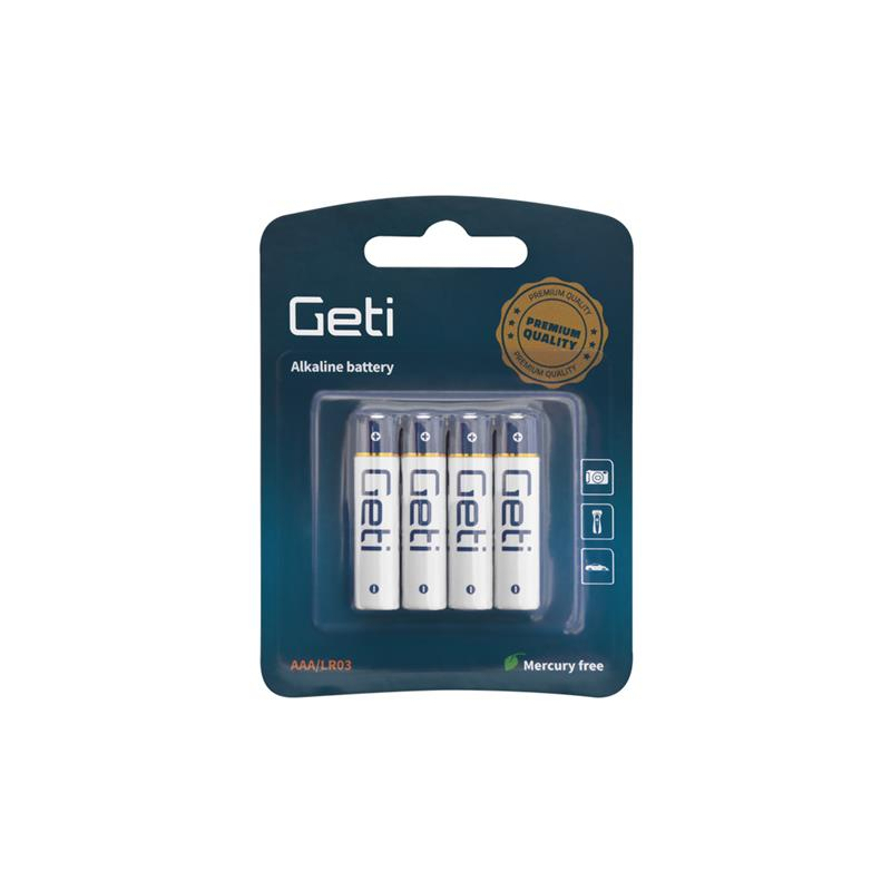 Batéria AAA (LR03) alkalická GETI 1,5 V Blister (4 kusy)