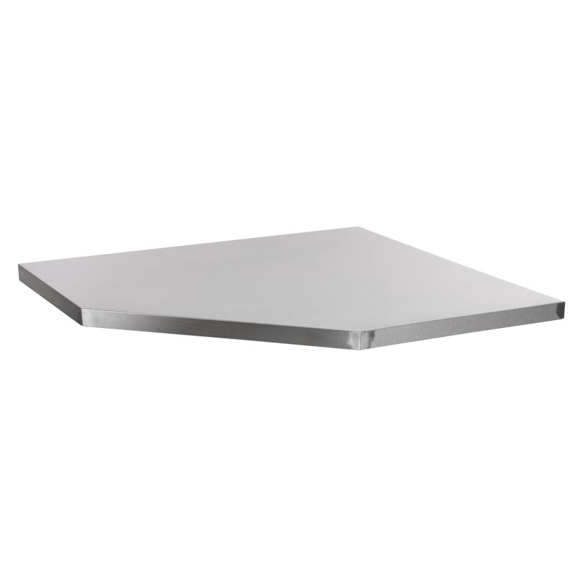 Rohová nerezová pracovná doska do zostavy dielenského nábytku Matabro MB-TGW34S | 865x865x40 mm