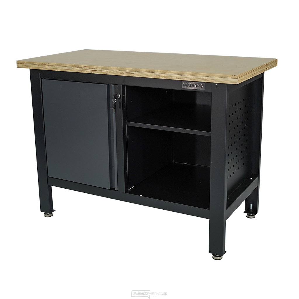Pracovný dielenský stôl Matabro MB-TSK5410-L | 1 skrinka | 1 polica | 1200 x 600 x 860 - 900 mm