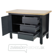 Pracovný dielenský stôl Matabro MB-TSK5413-L | 3 zásuvky | 1 skrinka | 1200 x 600 x 860 - 900 mm Náhľad