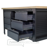 Pracovný dielenský stôl Matabro MB-TSK7506-L | 6 zásuviek | 1 polica | 1690 x 600 x 860 - 900 mm náhled