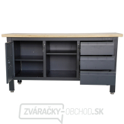 Pracovný dielenský stôl Matabro MB-TSK7513-L | 3 zásuvky | 1 skrinka | 1 polica | 1690 x 600 x 860 - 900 mm Náhľad