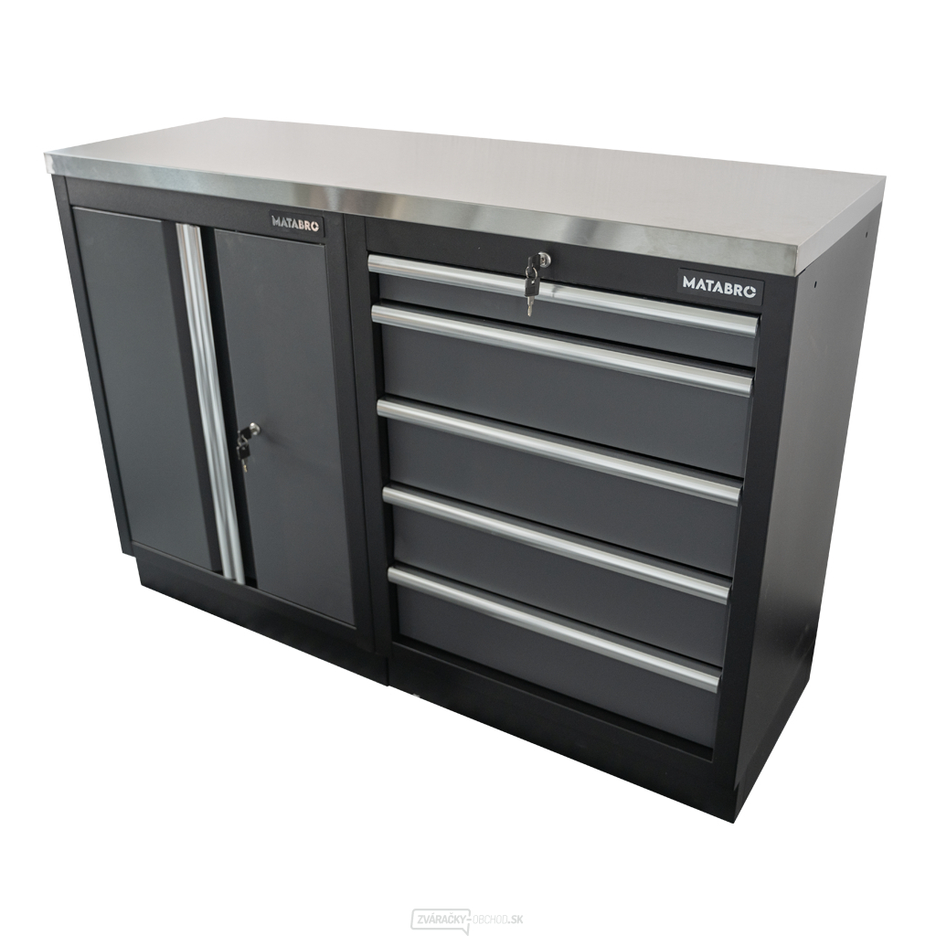 AKČNÝ SET Dielenská skrinka MB-TGC1305 a MB-TGC1300 s nerezovou pracovnou doskou MB-TGW53S