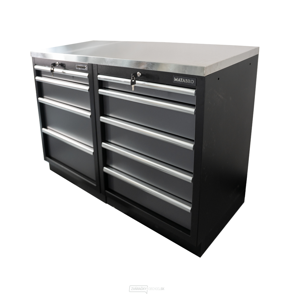 AKČNÝ SET Dielenská skrinka MB-TGC1305 a MB-TGC1304 s nerezovou pracovnou doskou MB-TGW53S