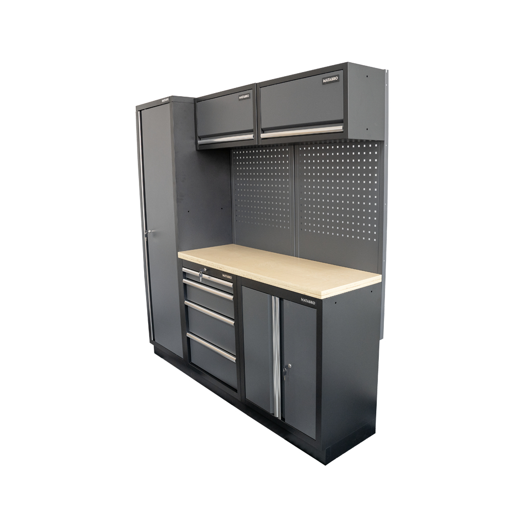 AKČNÝ SET Zostava 5 ks dielenského nábytku SET-CA01021 s drevenou pracovnou doskou MB-TGW53