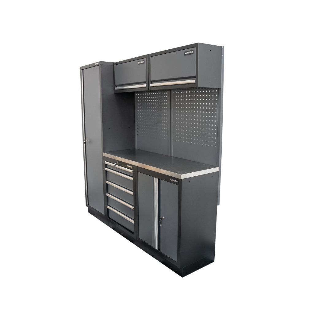 AKČNÝ SET Zostava 5 ks dielenského nábytku SET-CA01024 s nerezovou pracovnou doskou MB-TGW53S