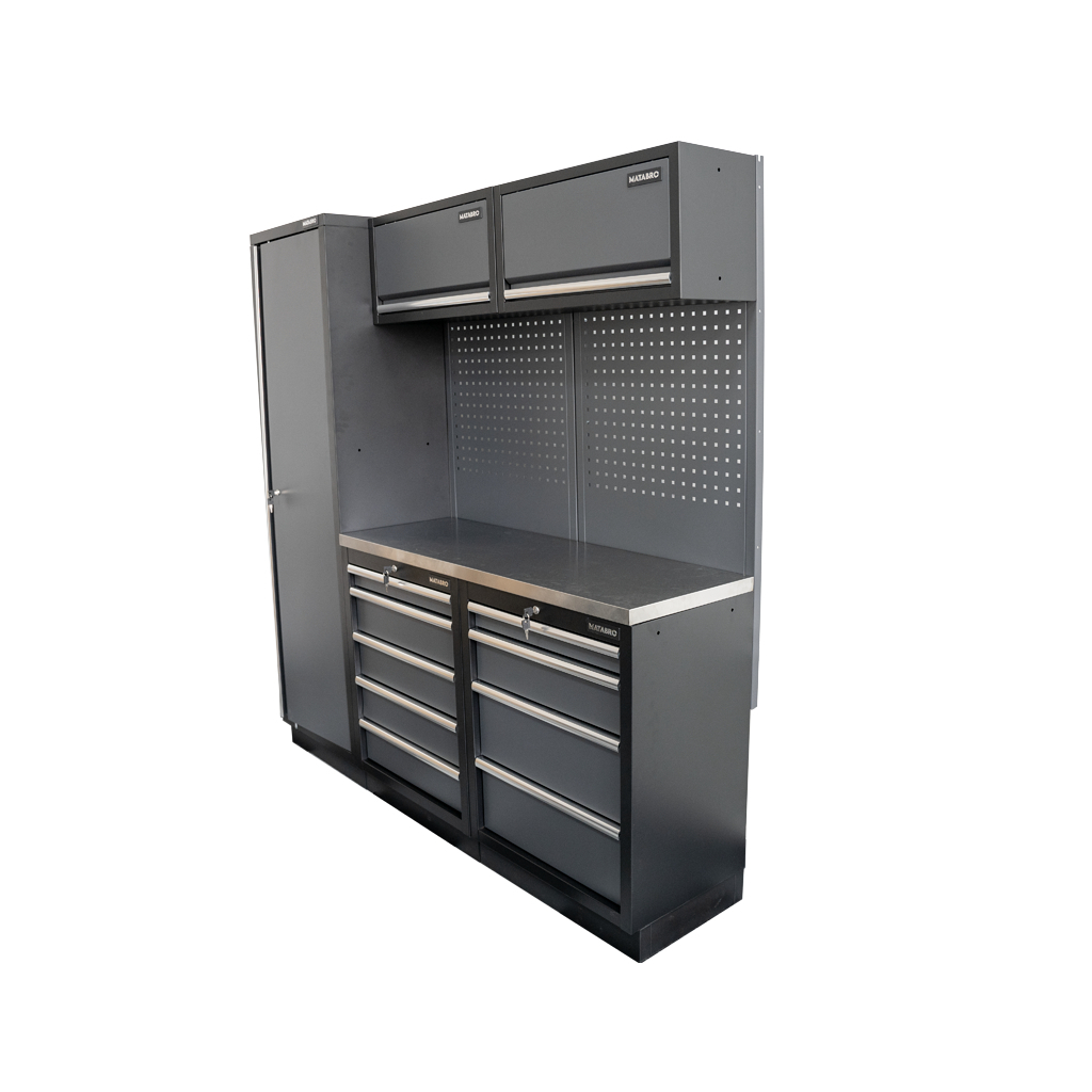 AKČNÝ SET Zostava 5 ks dielenského nábytku SET-CA01025 s nerezovou pracovnou doskou MB-TGW53S