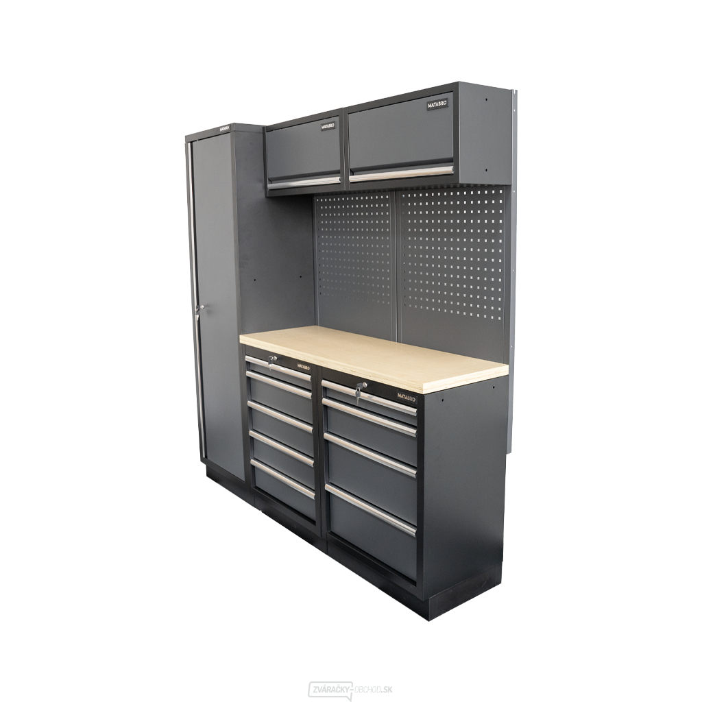 AKČNÝ SET Zostava 5 ks dielenského nábytku SET-CA01026 s drevenou pracovnou doskou MB-TGW53