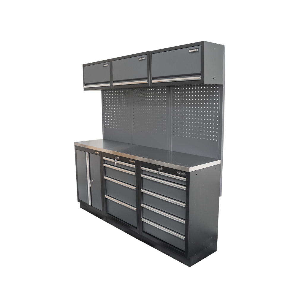 AKČNÝ SET Zostava 6 ks dielenského nábytku SET-CA01028 s nerezovou pracovnou doskou MB-TGW80S