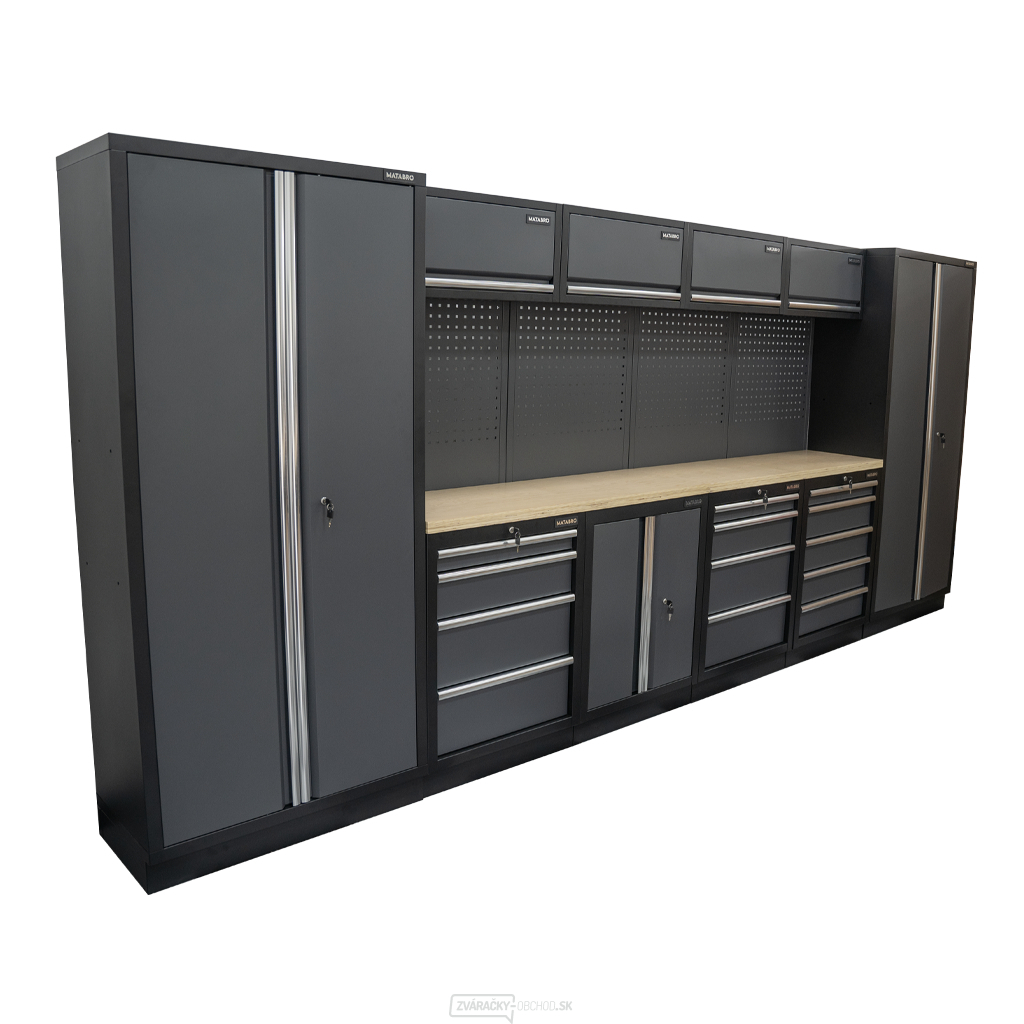 AKČNÝ SET Zostava 10 ks dielenského nábytku SET-CA01035 s drevenou pracovnou doskou MB-TGW53