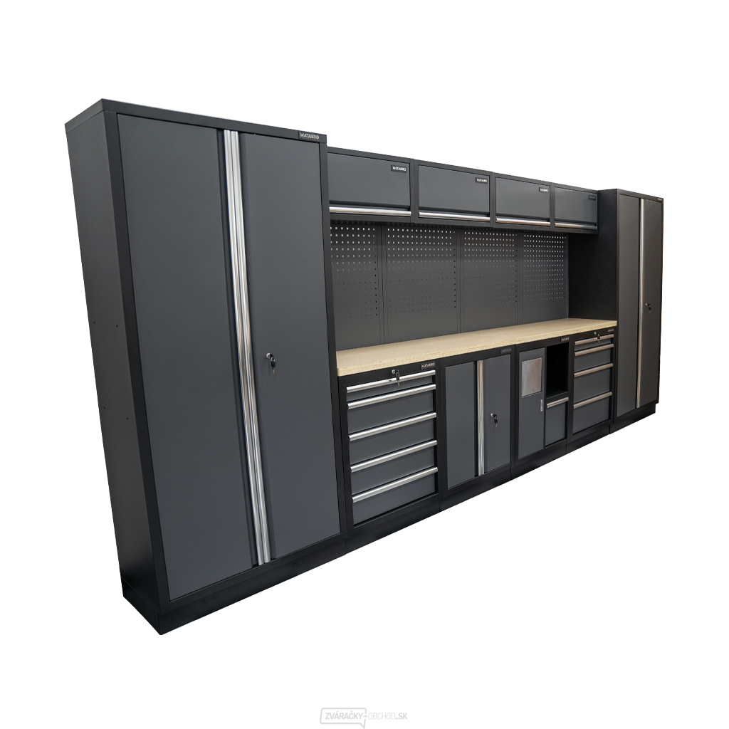 AKČNÝ SET Zostava 10 ks dielenského nábytku SET-CA01037 s drevenou pracovnou doskou MB-TGW53