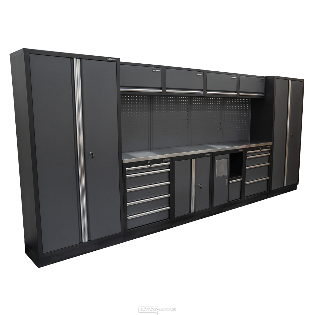 AKČNÝ SET Zostava 10 ks dielenského nábytku SET-CA01038 s nerezovou pracovnou doskou MB-TGW53S